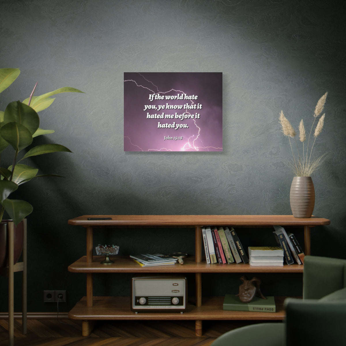 Scripture Canvas The World John 15:18 Christian Wall Art Bible Verse Print Ready to Hang