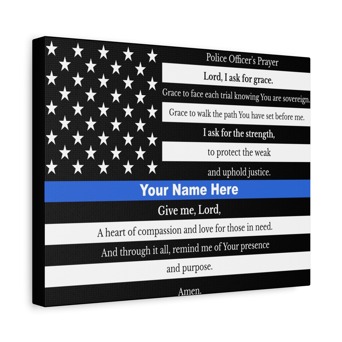 Personalized Police Prayer Bible Canvas Christian Wall Art Ready to Hang Unframed