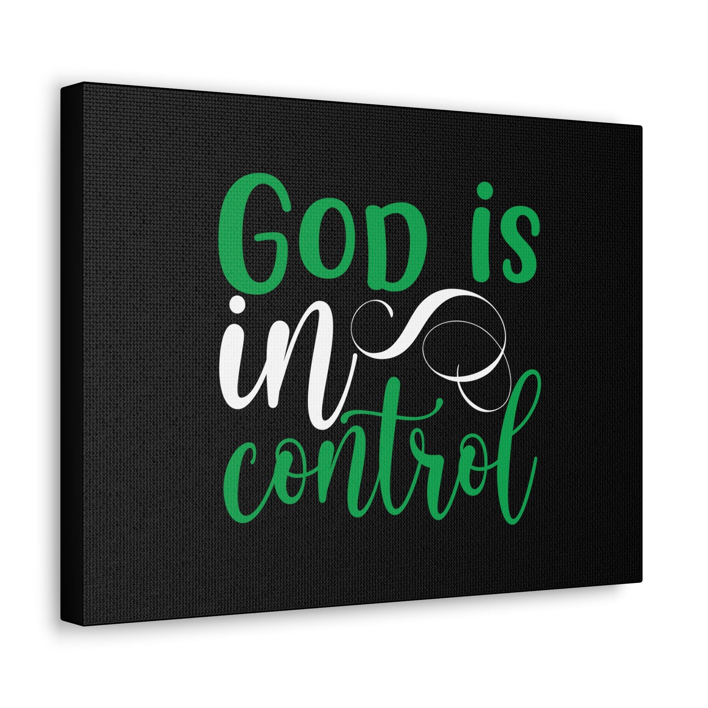 God Is In Control Psalm 27:1 Green Christian Wall Art Bible Verse Print Ready to Hang