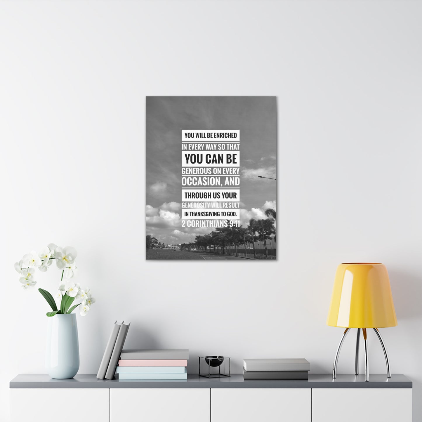 You Will Be Enriched 2 Corinthians 9:11 Christian Wall Art Bible Verse Print Ready to Hang
