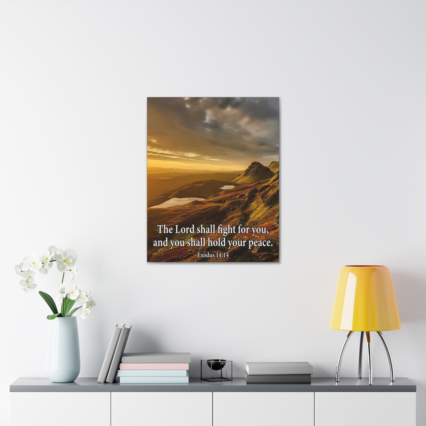 The Lord Shall Fight For You Romans 8:31 Christian Wall Art Bible Verse Print Ready to Hang