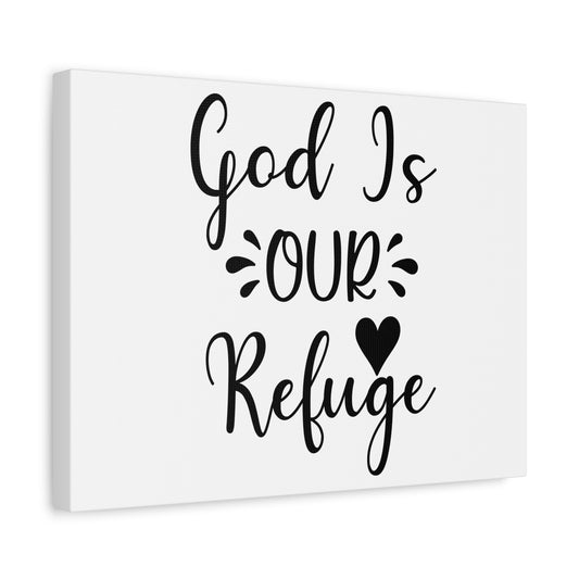 Scripture Canvas God Is Our Refuge Psalm 46:1 Heart Christian Wall Art Bible Verse Print Ready to Hang