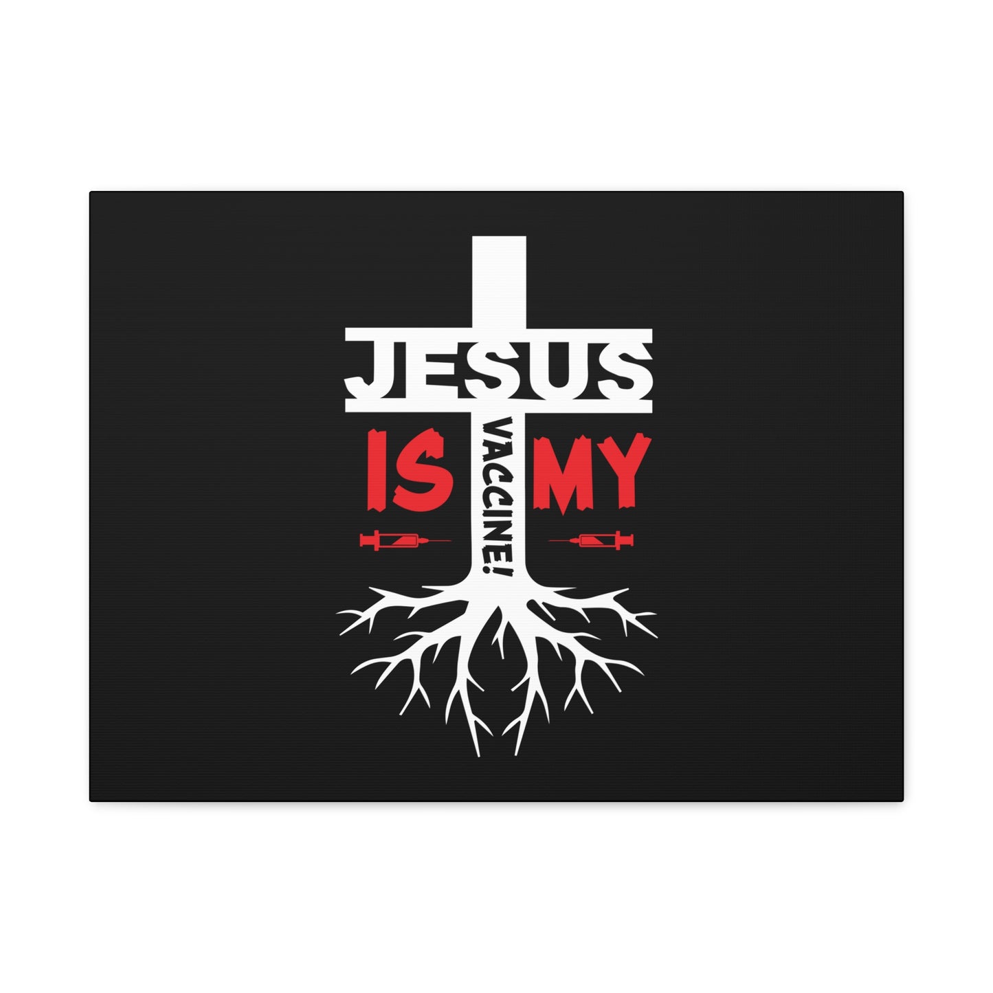 Jesus Is My Vaccine 1 Peter 2:24 Red Christian Wall Art Bible Verse Print Ready to Hang