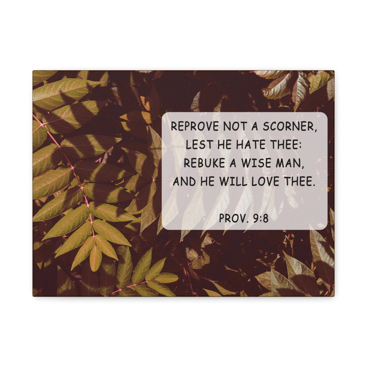 He Will Love Proverbs 9:8 Bible Verse Canvas Christian Wall Art Bible Verse Print Ready To Hang