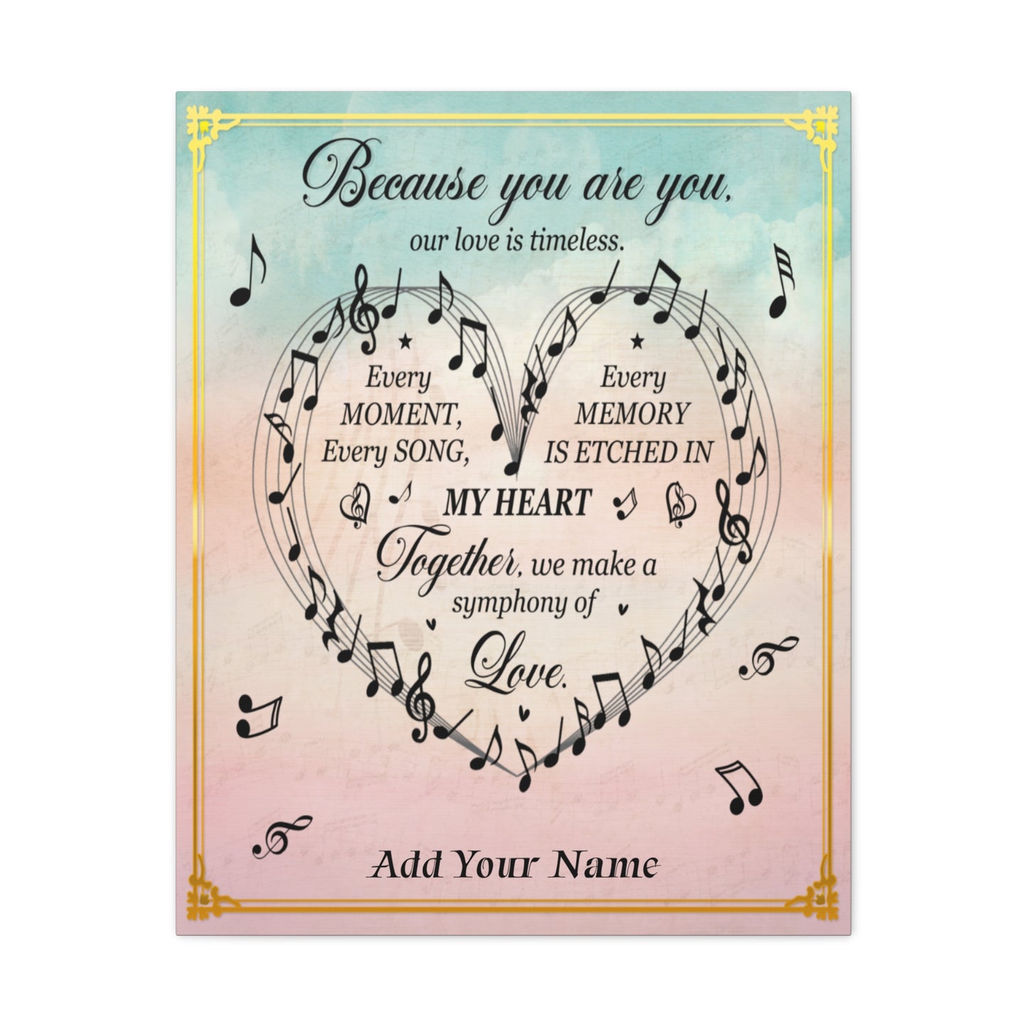 Personalized To My Wife Symphony of Love Canvas Wall Art - Romantic Gift for Her