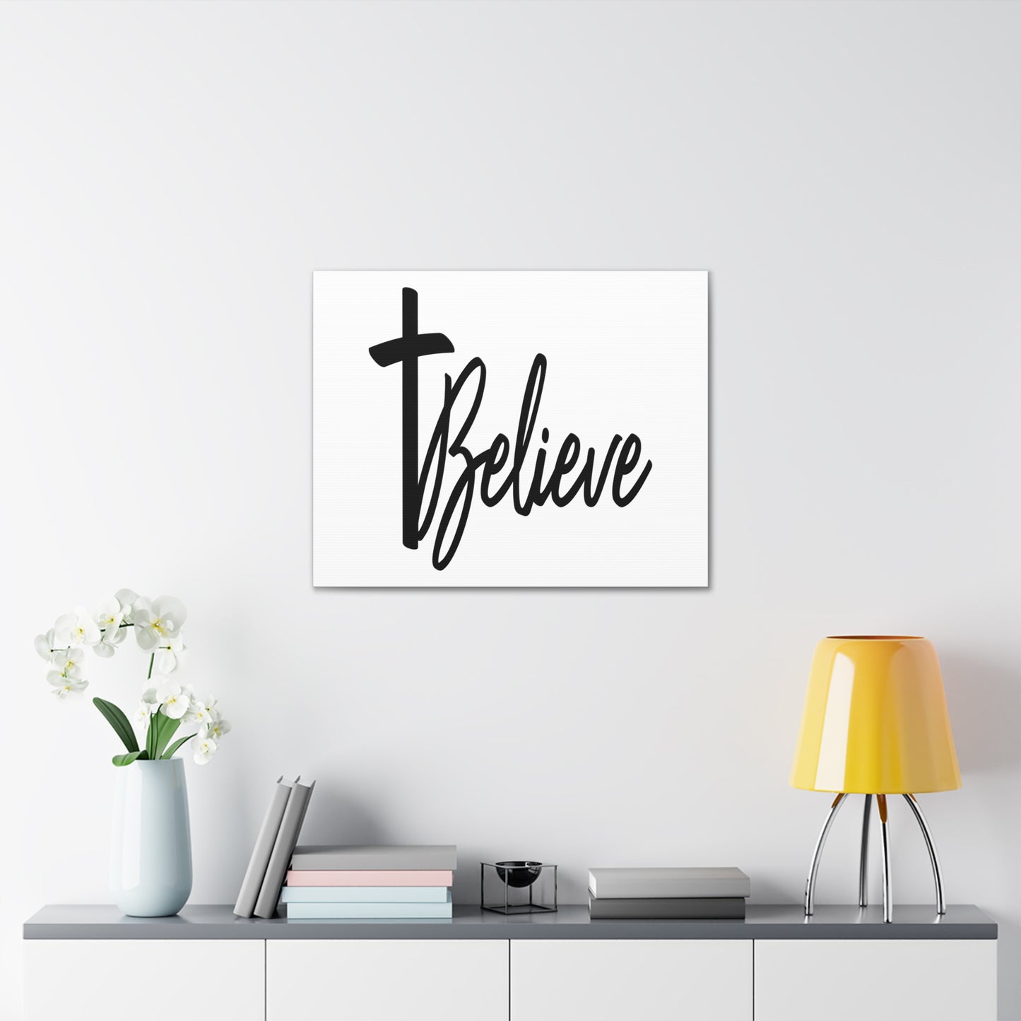 Believe Cross Mark 9:23 Christian Wall Art Print Ready to Hang