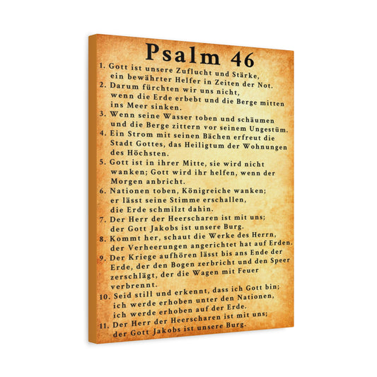 Scripture Walls Psalm 46 German Gold Bible Verse Canvas Christian Wall Art Ready to Hang Unframed
