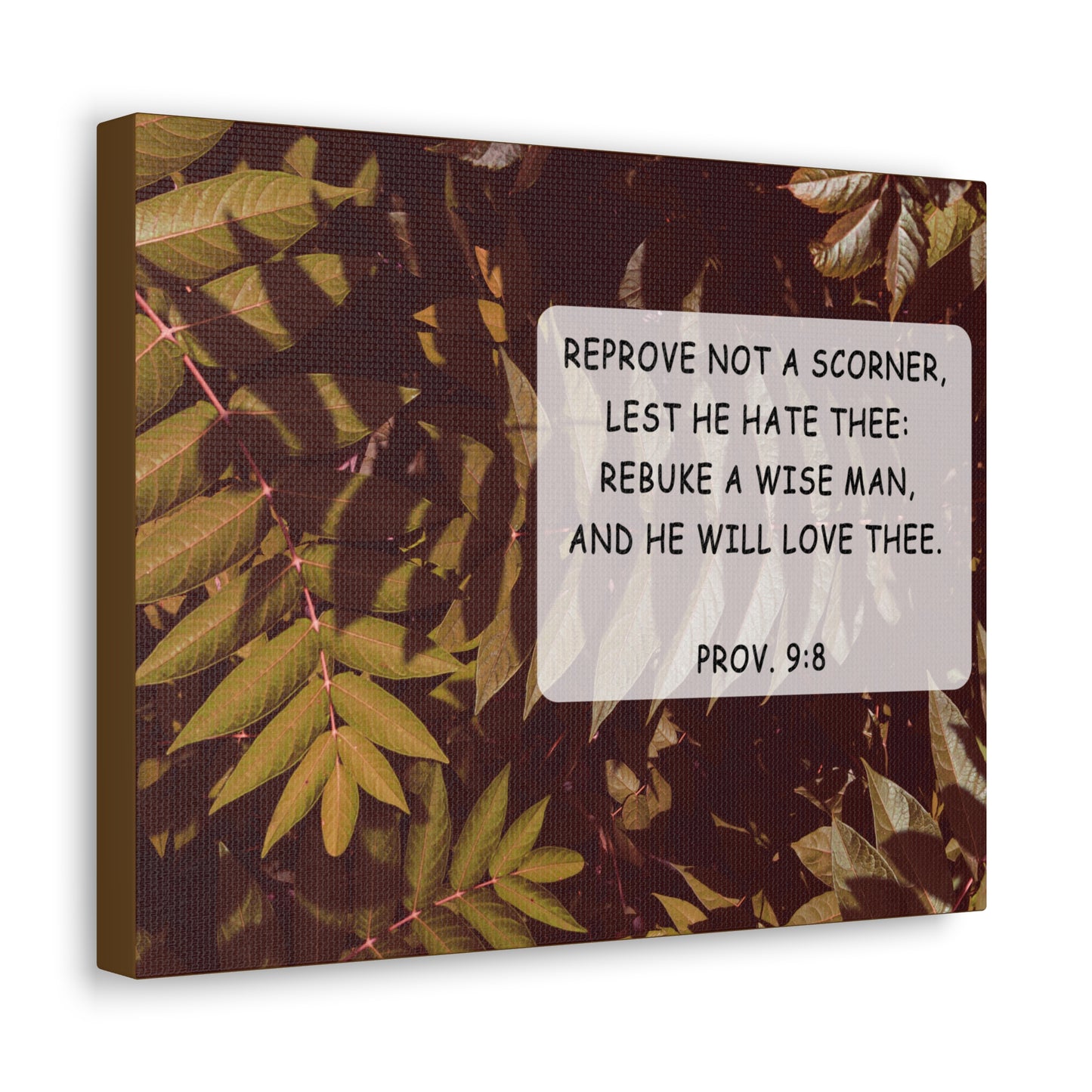 He Will Love Proverbs 9:8 Bible Verse Canvas Christian Wall Art Bible Verse Print Ready To Hang