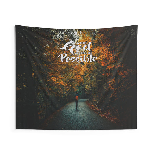With God All Things Are Possible Wall Hanging Tapestry