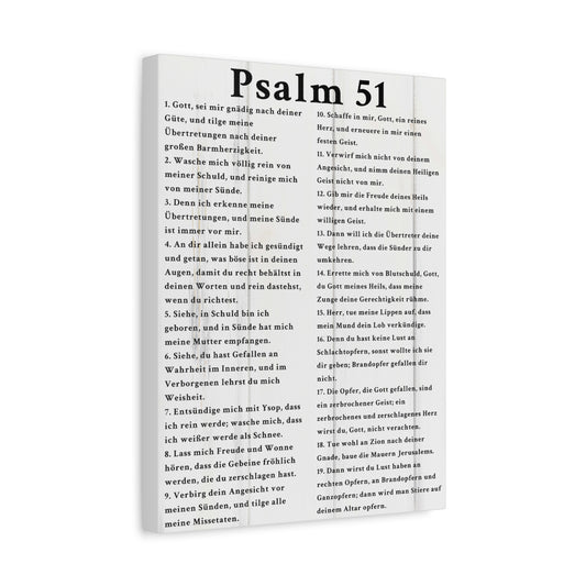 Scripture Walls Psalm 51 German White Bible Verse Canvas Christian Wall Art Ready to Hang Unframed
