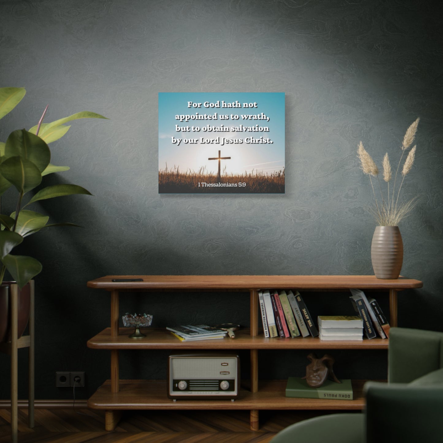 Scripture Canvas To Obtain Salvation 1 Thessalonians 5:9 Christian Wall Art Bible Verse Print Ready to Hang