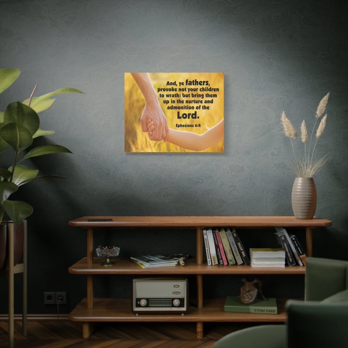 Scripture Canvas Admonition of the Lord Ephesians 6:4 Christian Wall Art Bible Verse Print Ready to Hang