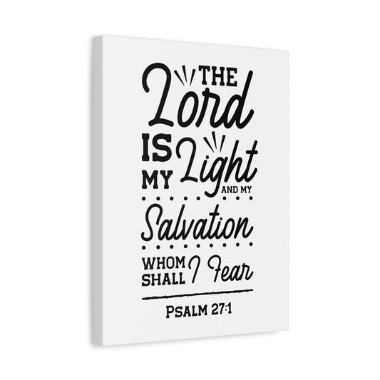 Scripture Canvas Lord Is My Light Psalm 27:1 Christian Wall Art Bible Verse Print Ready to Hang