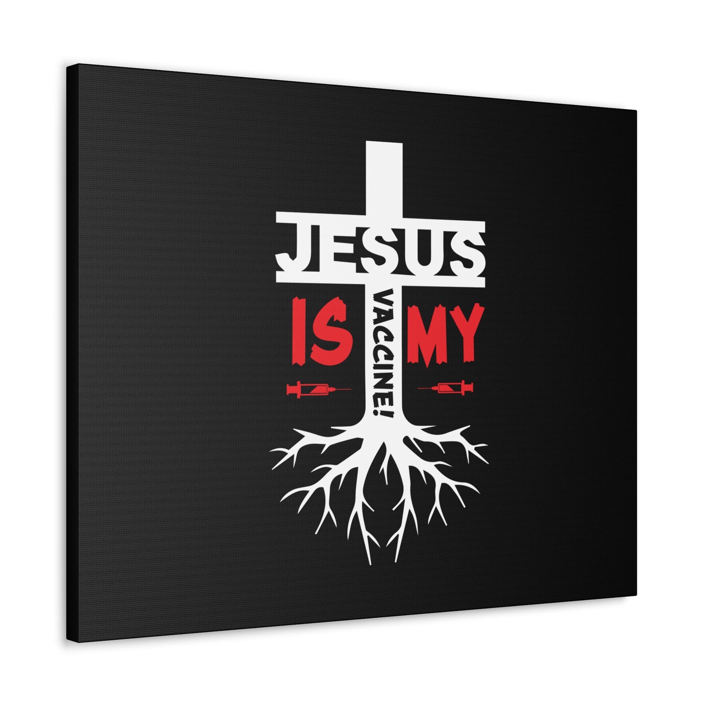 Jesus Is My Vaccine 1 Peter 2:24 Red Christian Wall Art Bible Verse Print Ready to Hang
