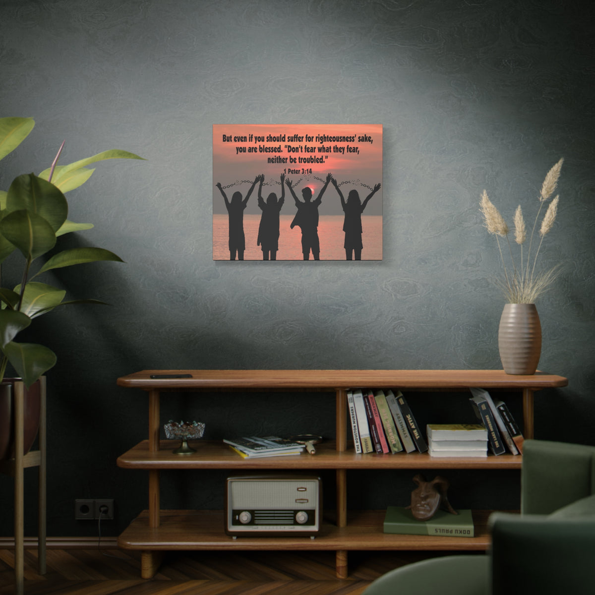 Scripture Canvas Don't Fear What They Fear 1 Peter 3:14 Christian Wall Art Bible Verse Print Ready to Hang