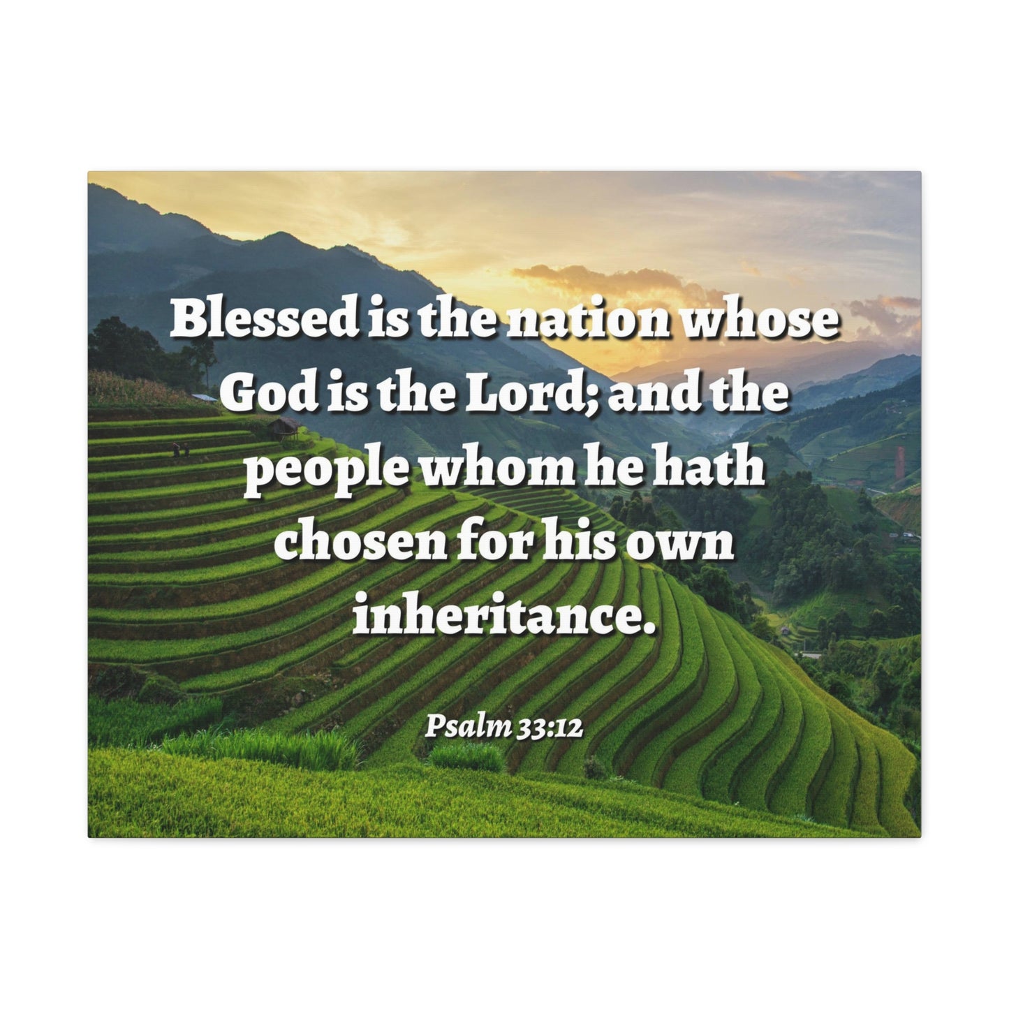 Blessed Is The Nation Psalm 33:12 Bible Verse Canvas Christian Wall Art Ready to Hang