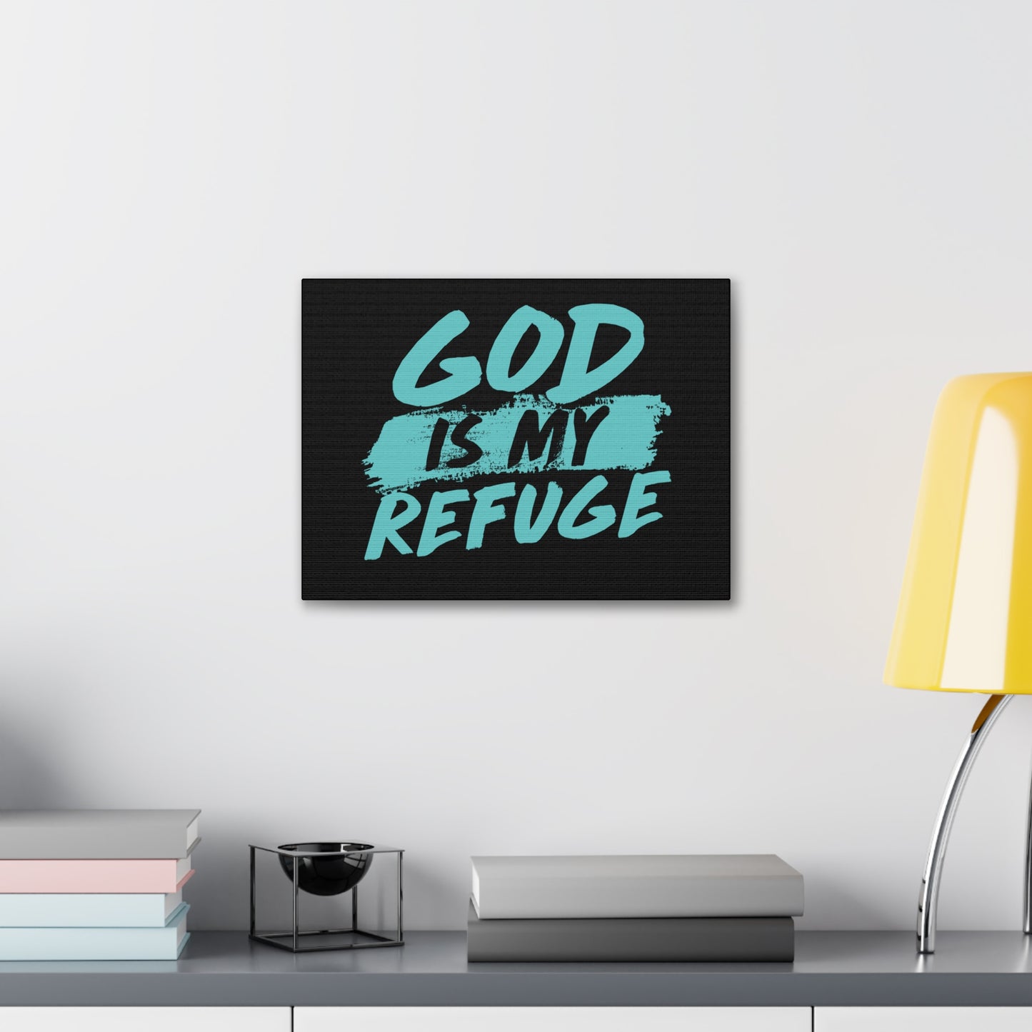 God Is My Refuge Psalm 46:1 Christian Wall Art Print Ready to Hang