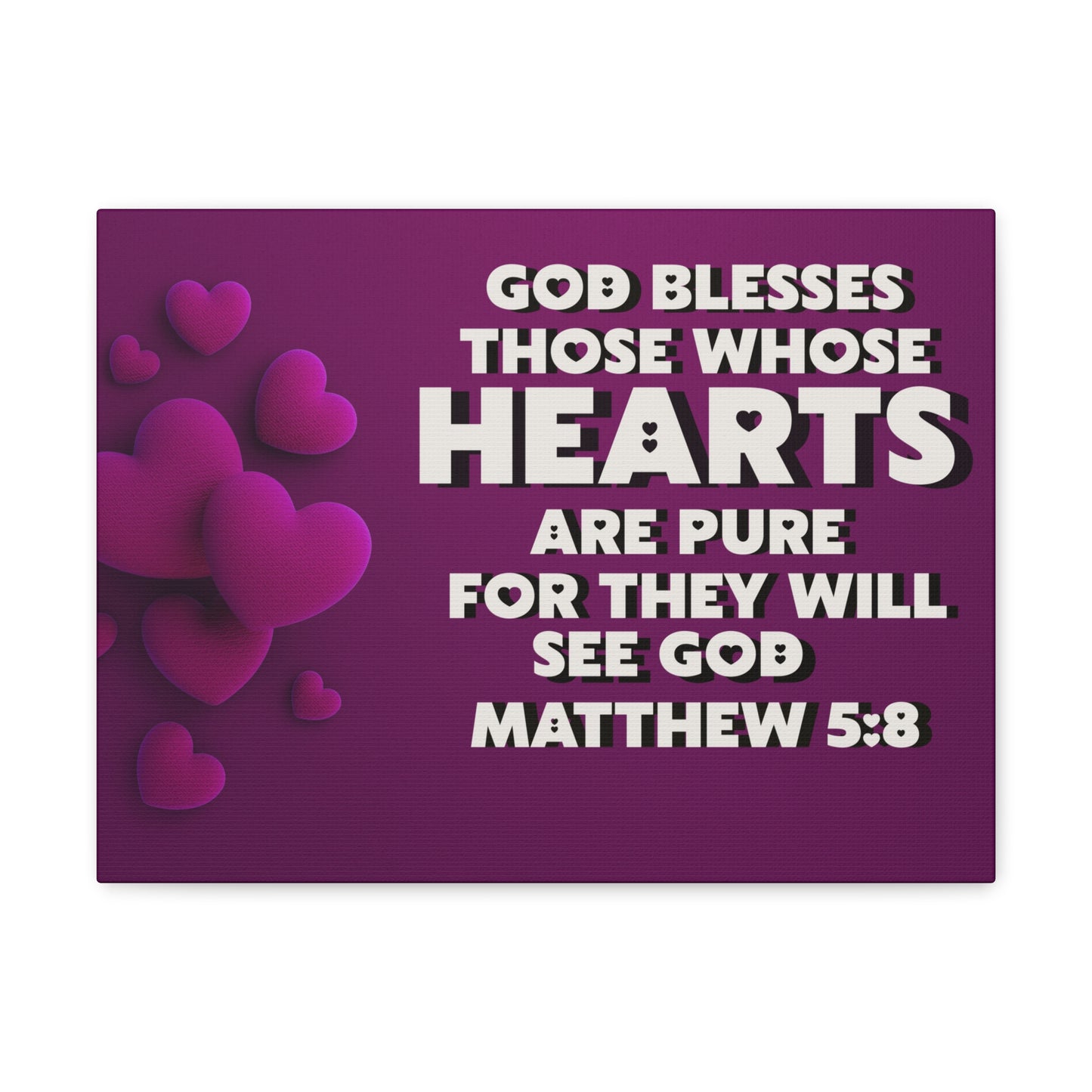 They Will See God Matthew 5:8 Bible Verse Canvas Christian Wall Art Ready to Hang