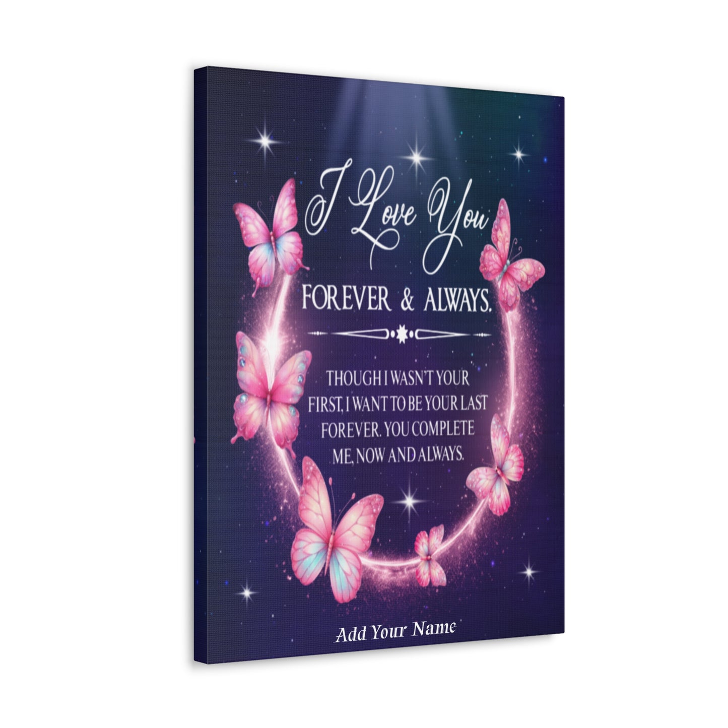 Personalized To My Wife Forever & Always Butterfly Canvas Wall Art – Romantic Gift for Eternal Love
