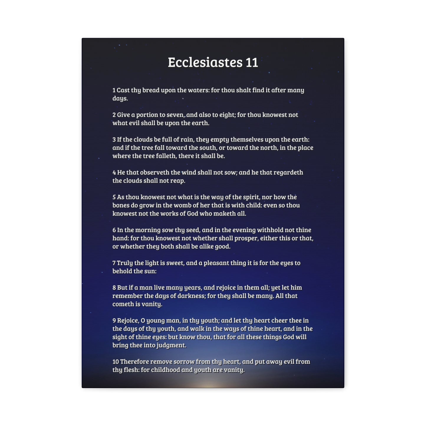 Charity Ecclesiastes 11 Bible Verse Canvas Christian Wall Art Ready to Hang
