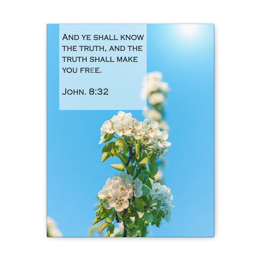 The Truth Shall Make You Free John 8:32 Bible Verse Canvas Christian Wall Art Bible Verse Print Ready To Hang