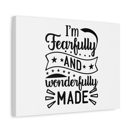 Scripture Canvas I'm Fearfully And Wonderfully Made Psalm 139:14 Christian Wall Art Bible Verse Print Ready to Hang