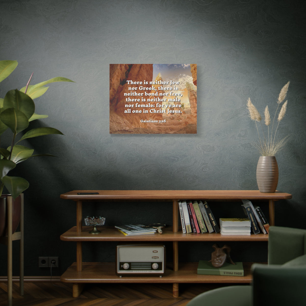 Scripture Canvas All One Galatians 3:28 Christian Wall Art Bible Verse Print Ready to Hang