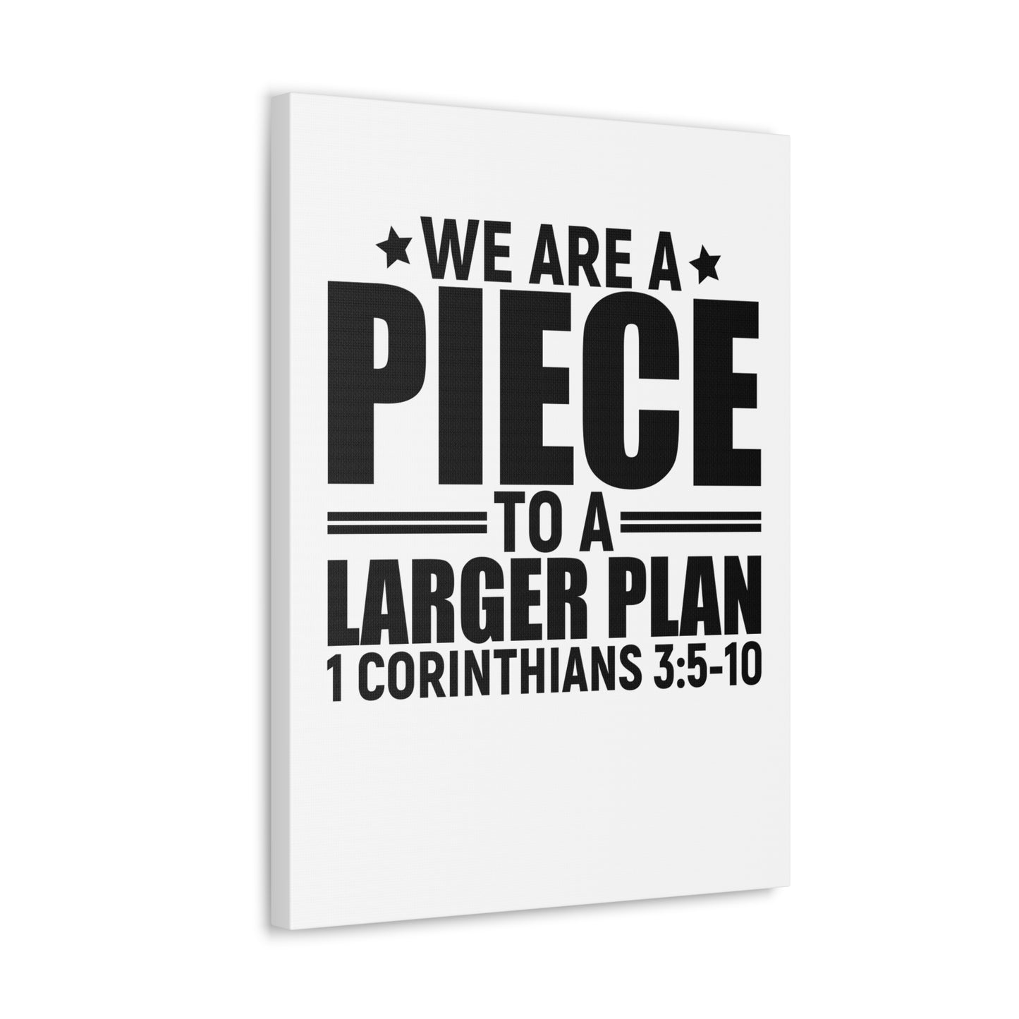1 Corinthians 3:5-10 We Are a Piece Bible Verse Canvas Christian Wall Art Ready to Hang Unframed
