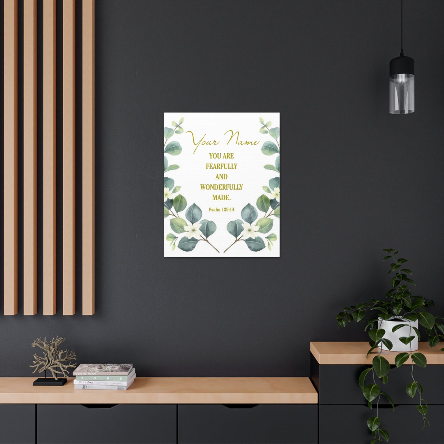 Personalized Psalm 139:14 Bible Verse Canvas Christian Wall Art Ready to Hang