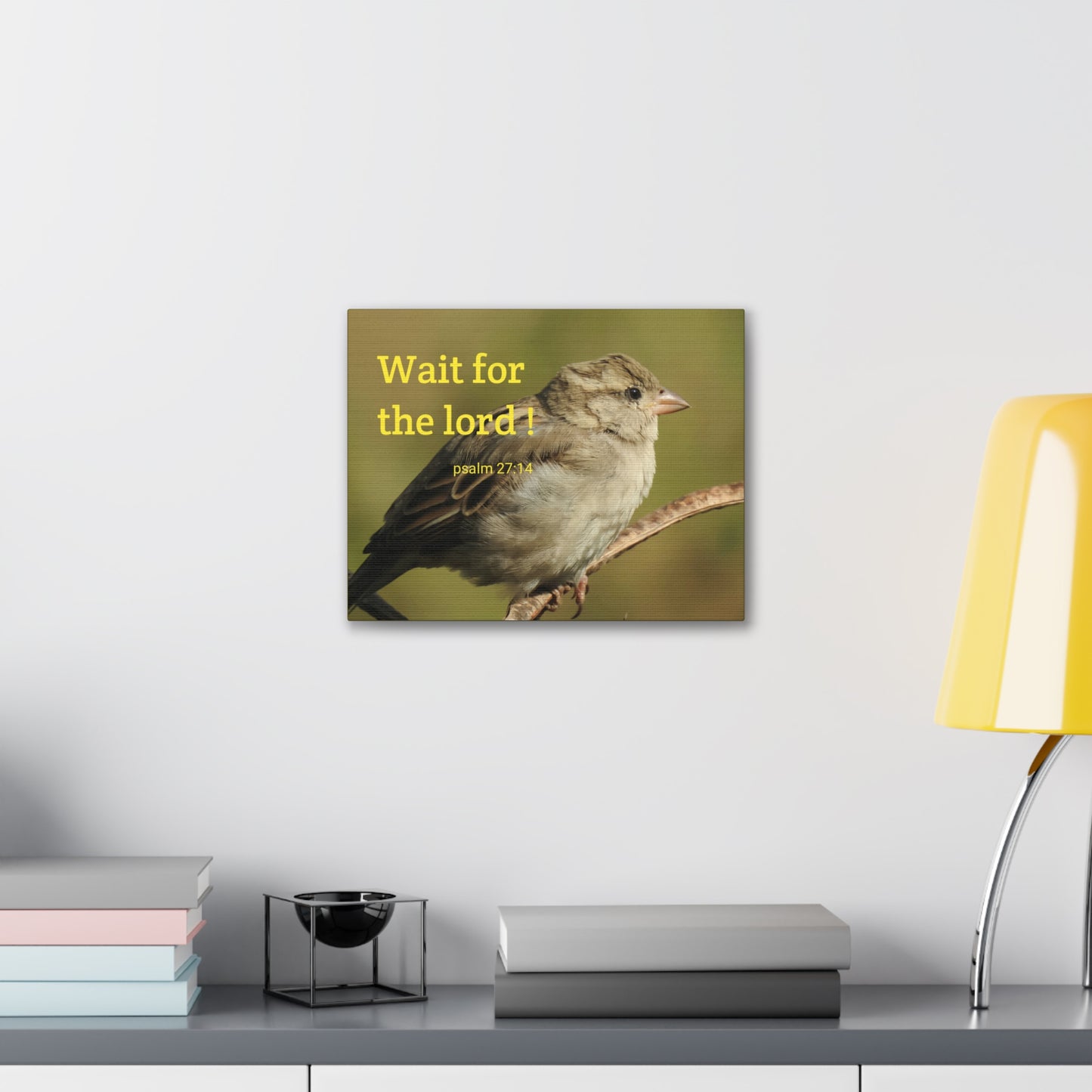 Wait For The Lord Psalm 27:14 Bible Verse Canvas Christian Wall Art Ready to Hang