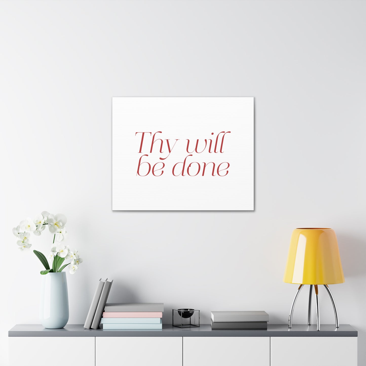 Thy Will Be Done Dark Red Bible Verse Canvas Christian Wall Art Ready to Hang