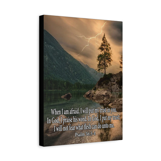 Scripture Canvas I Put My Trust in You Psalm 56:3-4 Christian Wall Art Bible Verse Print Ready to Hang