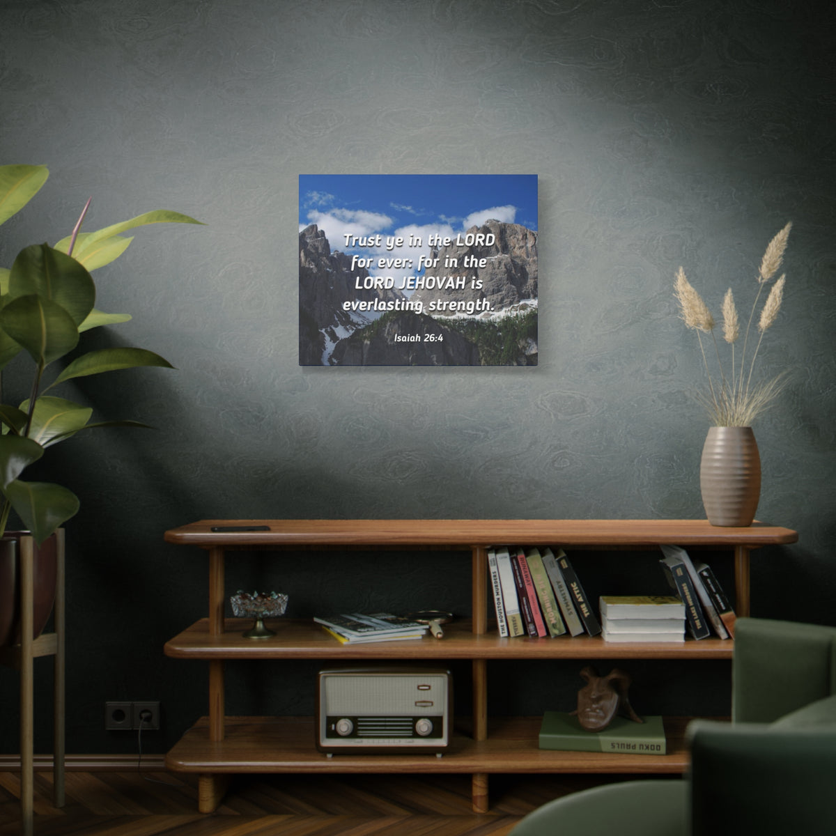 Scripture Canvas Everlasting Strength Isaiah 26:4 Christian Wall Art Bible Verse Print Ready to Hang