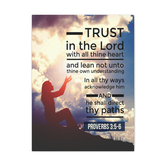 Trust in the Lord Proverbs 3:5-6 Christian Wall Art Bible Verse Print Ready to Hang