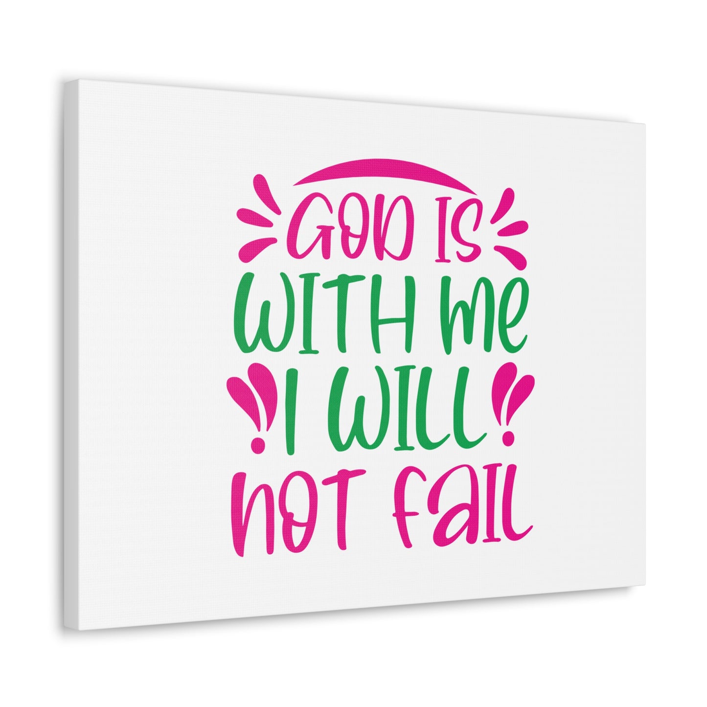 God Is With Me, I Will Not Fail Psalm 46:5 Christian Wall Art Bible Verse Print Ready to Hang