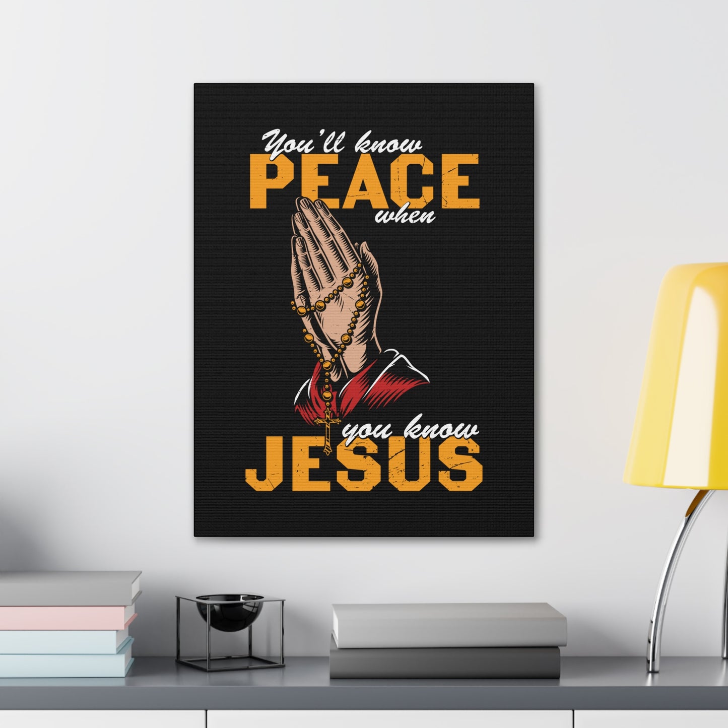 You'll Know Peace Rosary Psalms 96:1-13 Christian Wall Art Bible Verse Print Ready to Hang
