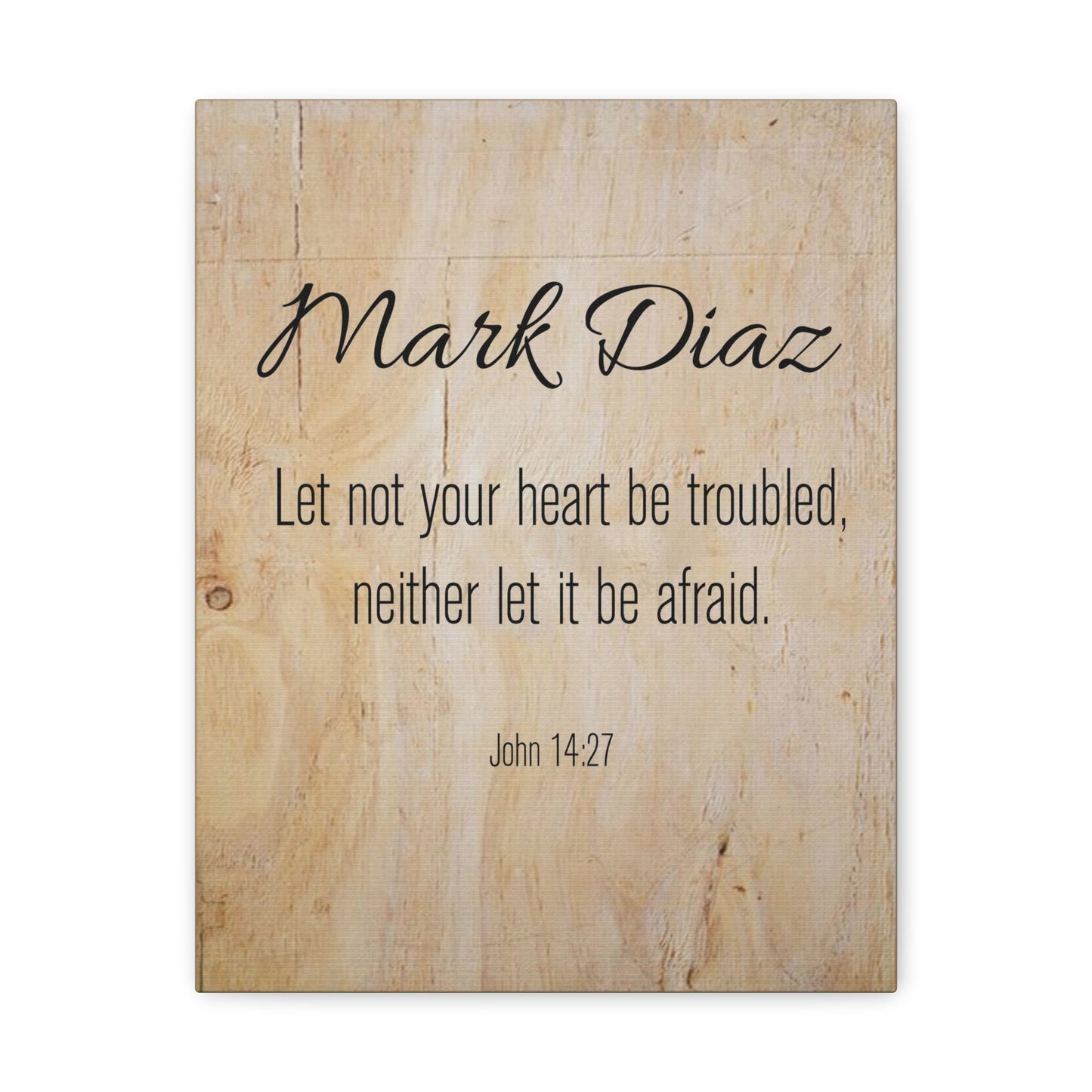 Personalized No Fear No Trouble John 14:27 Bible Chapter Canvas Christian Wall Art Ready to Hang