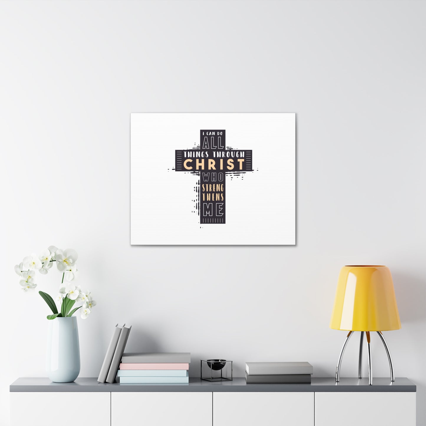 Things Through Christ Philippians 4:13 Cross Christian Wall Art Bible Verse Print Ready to Hang