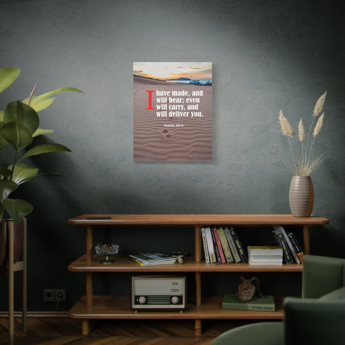 Scripture Canvas Lord Will Carry You Isaiah 46:4 Christian Wall Art Bible Verse Print Ready to Hang