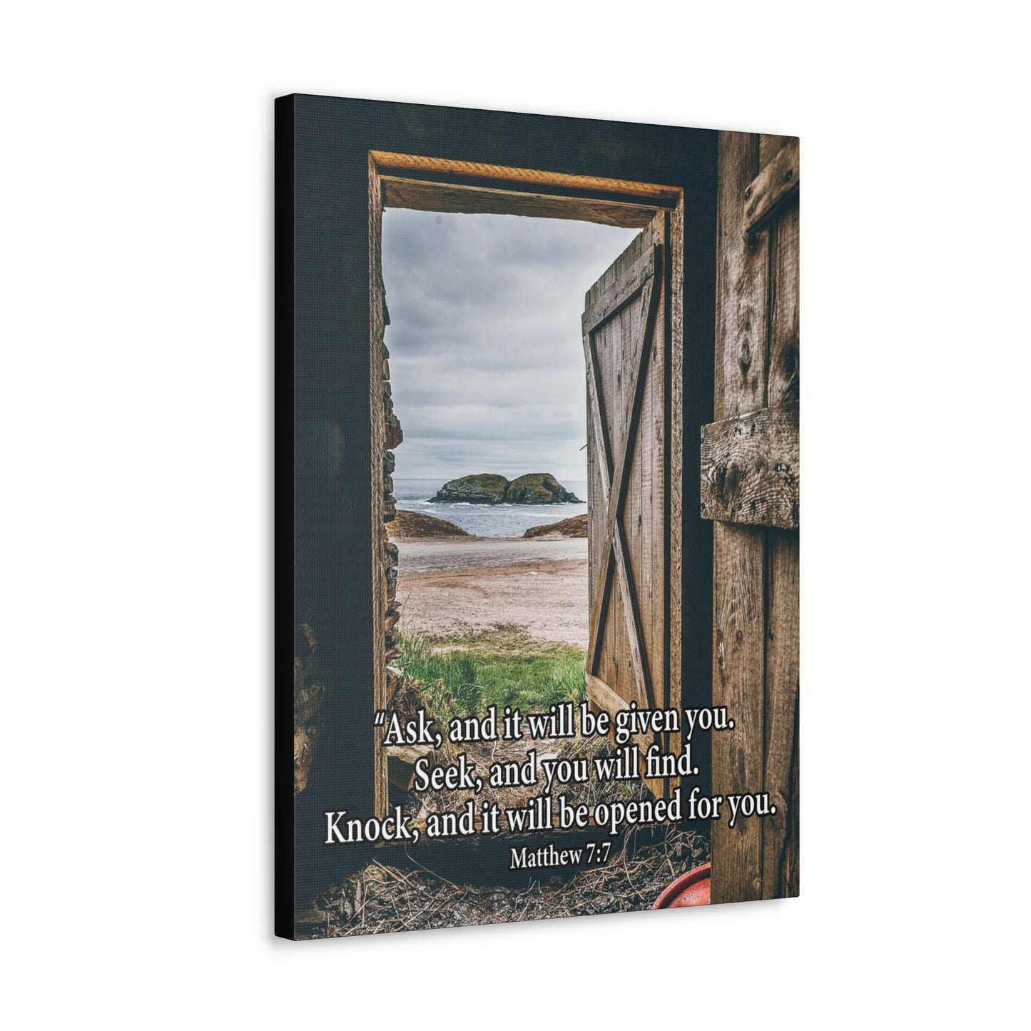 Ask & You Shall Receive Mathew 7:7 Christian Wall Art Bible Verse Print Ready to Hang