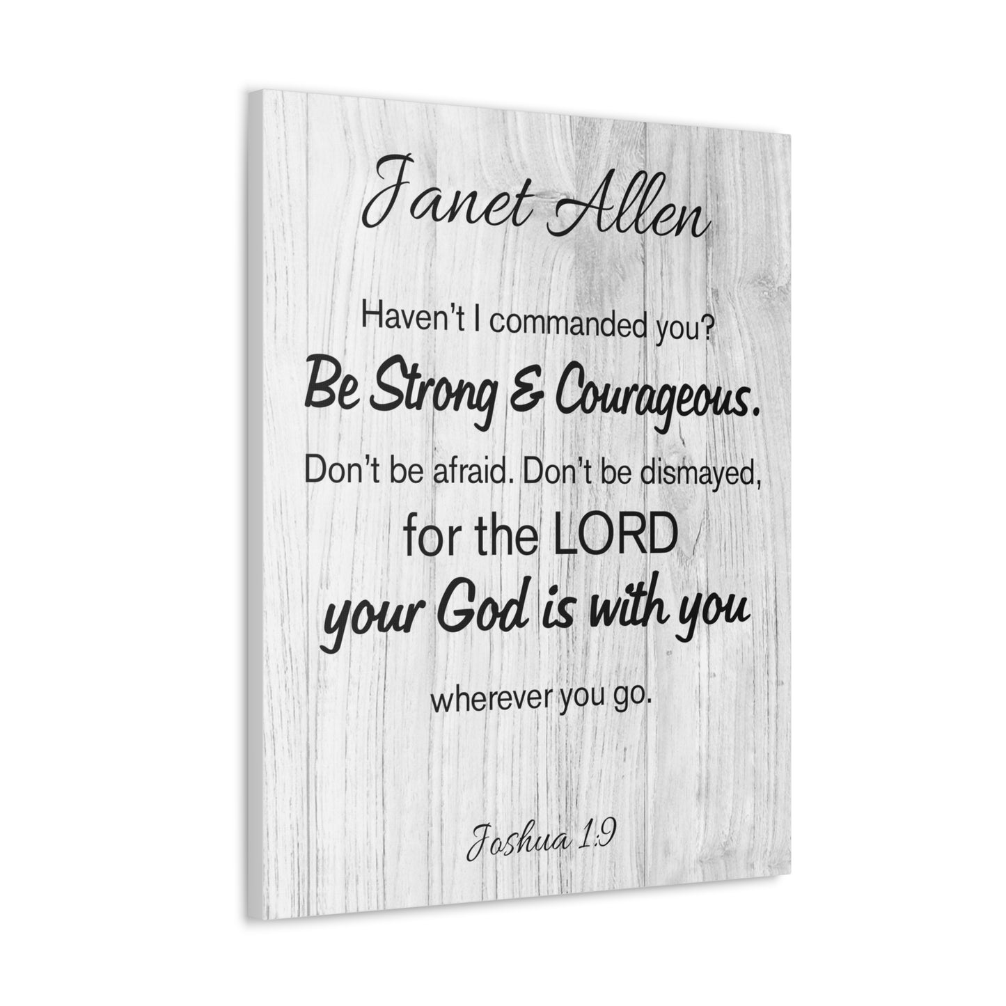 Personalized Joshua 1:9 Bible Chapter Canvas Christian Wall Art Ready to Hang