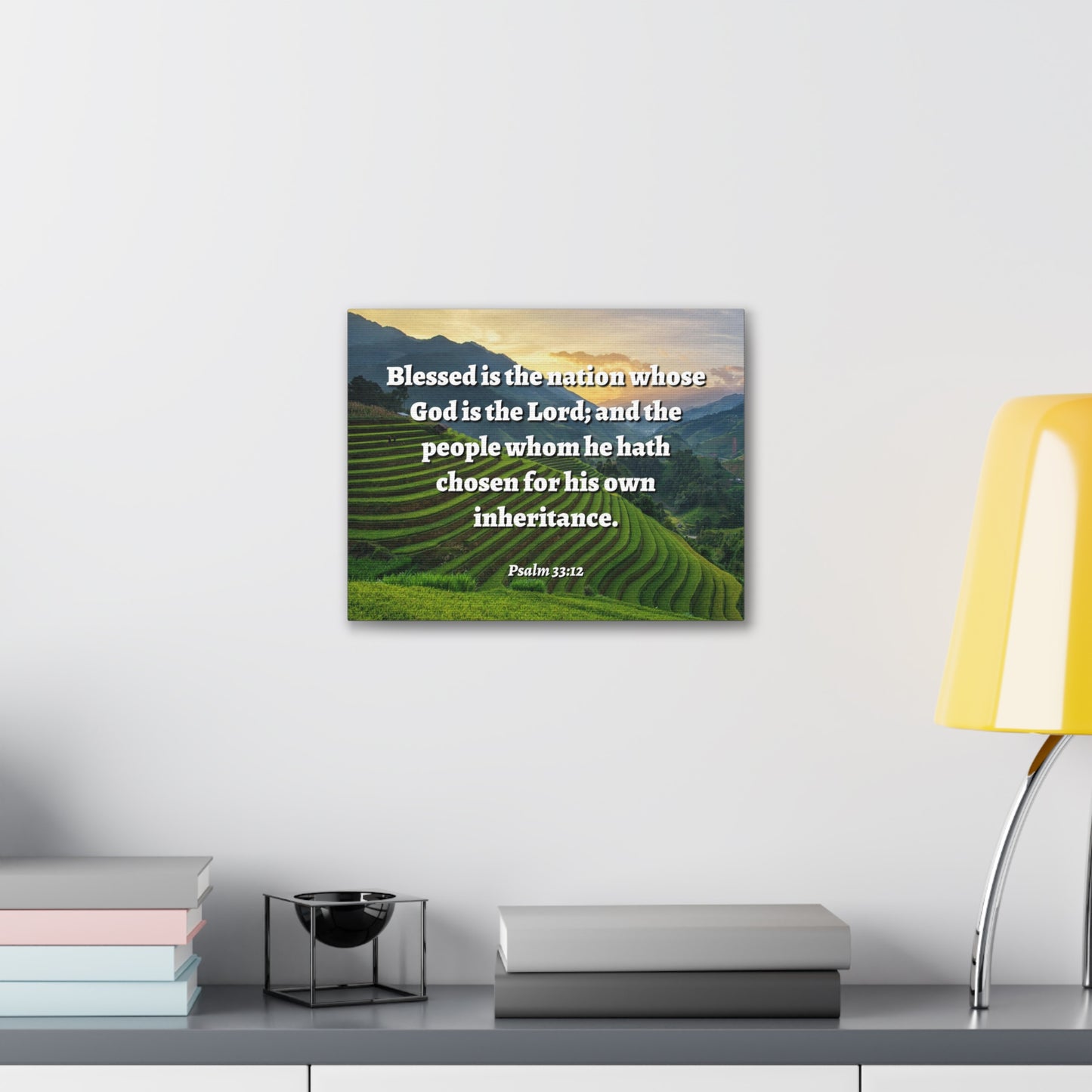 Blessed Is The Nation Psalm 33:12 Bible Verse Canvas Christian Wall Art Ready to Hang