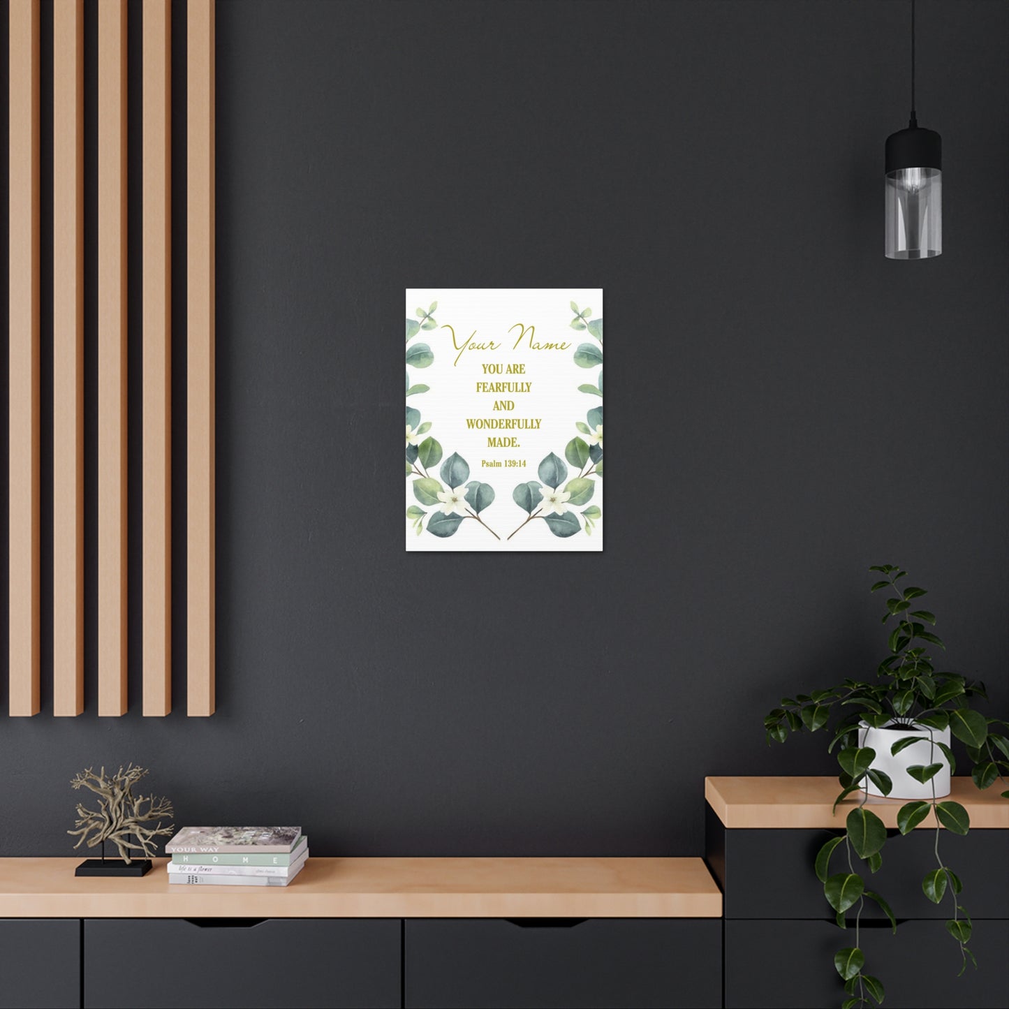 Personalized Psalm 139:14 Bible Verse Canvas Christian Wall Art Ready to Hang