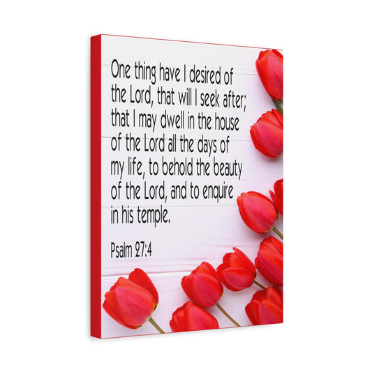 Scripture Canvas The Beauty of The Lord Psalm 27:4 Christian Wall Art Bible Verse Print Ready to Hang
