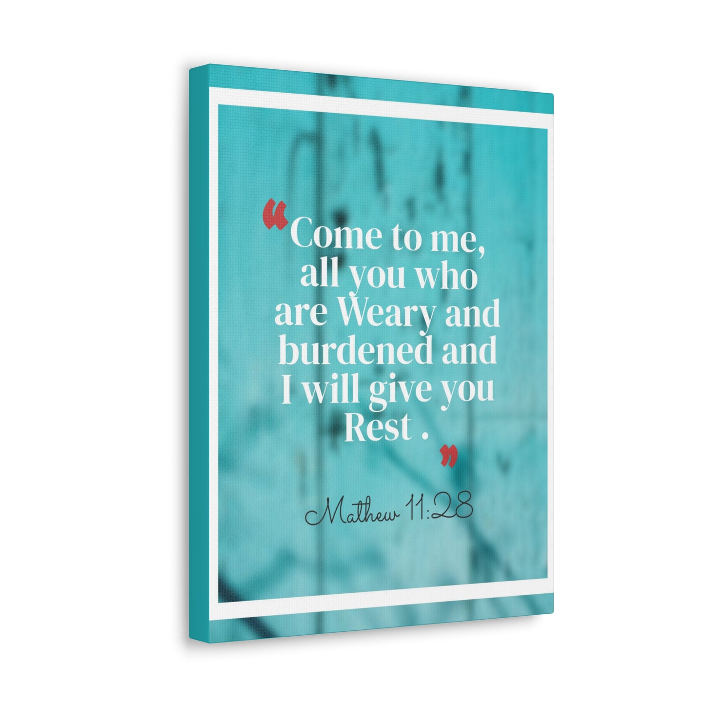 Give You Rest Matthew 11:28 Bible Verse Canvas Christian Wall Art Ready to Hang