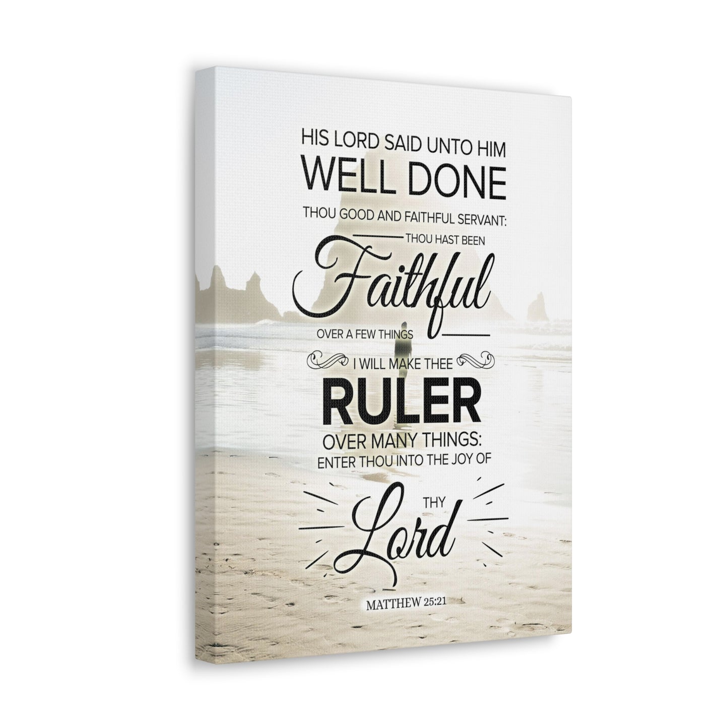 Faithful Servant Matthew 25:21 Christian Wall Art Bible Verse Print Ready to Hang