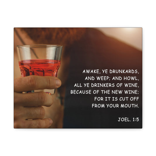 The New Wine Joel 1:5 Bible Verse Canvas Christian Wall Art Ready to Hang