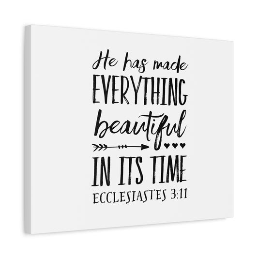 Scripture Canvas Everything Beautiful Ecclesiastes 3:11 Christian Wall Art Bible Verse Print Ready to Hang