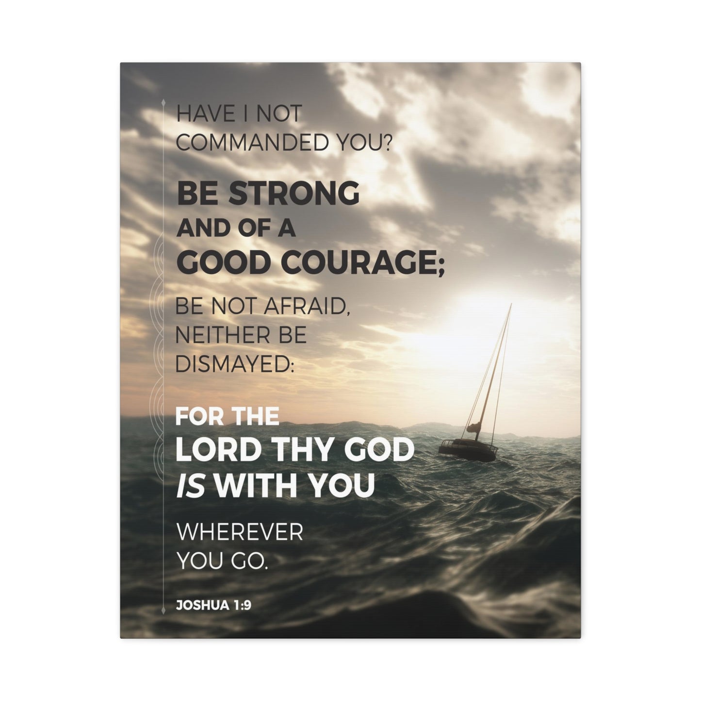 Good Courage Joshua 1:9 Sea Christian Wall Art Bible Verse Print Ready to Hang