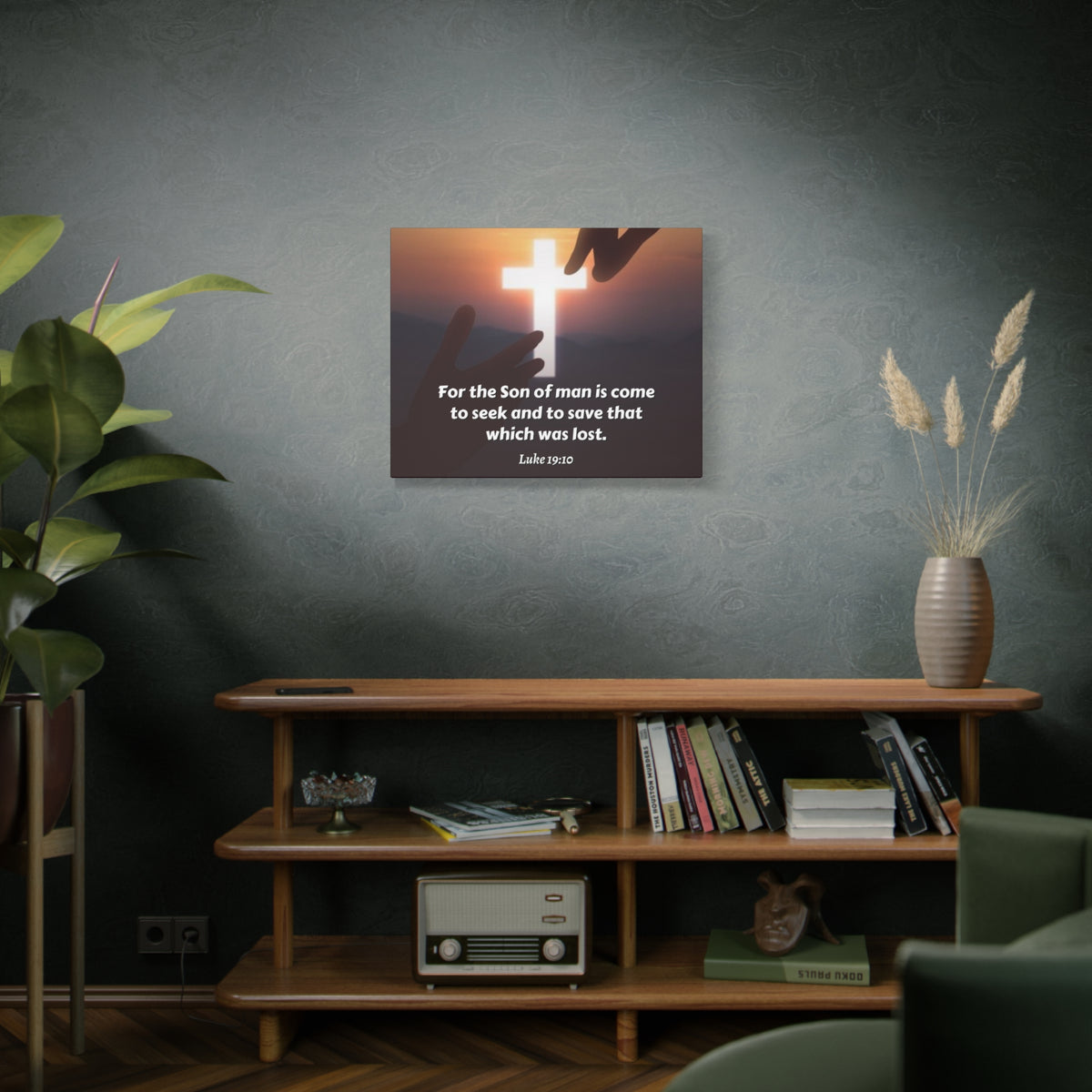 Scripture Canvas Son Of Man Luke 19:10 Christian Wall Art Bible Verse Print Ready to Hang